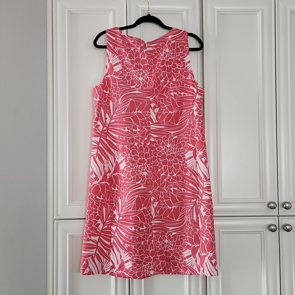 Pappagallo Pink and White Lace Yoke Floral Shift Dress - Picture 5 of 6